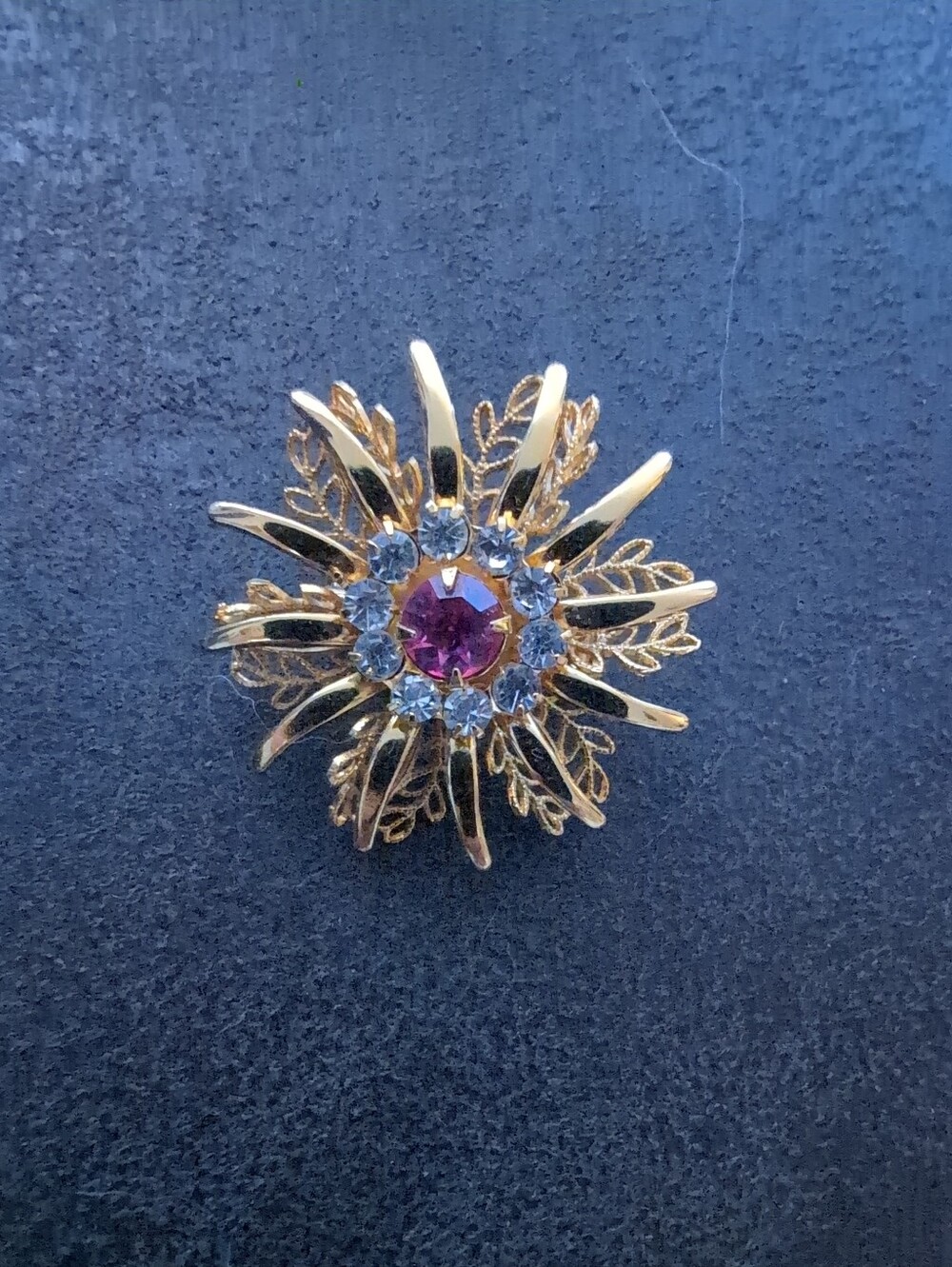 Mid-century Starburst Flower Brooch